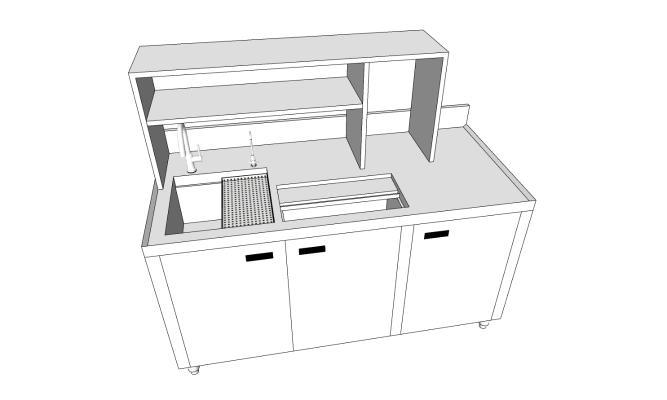 现代奶茶店水吧台 操作台 工作台