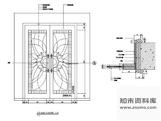 包间装饰门详图 通用节点