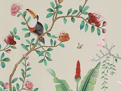 degournay-花鸟壁纸(4) 中式花鸟壁纸