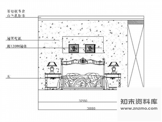 图块/节点贵阳某四居室次卧室立面图含效果