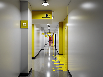 现代酒店走廊