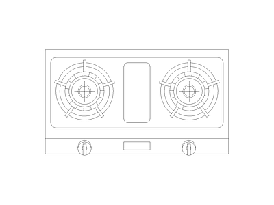 厨房设施 现代家具图块别墅家具图块施工图