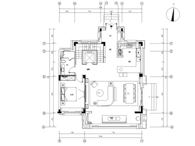 [江西]南昌500㎡三居室别墅施工图_附效果图