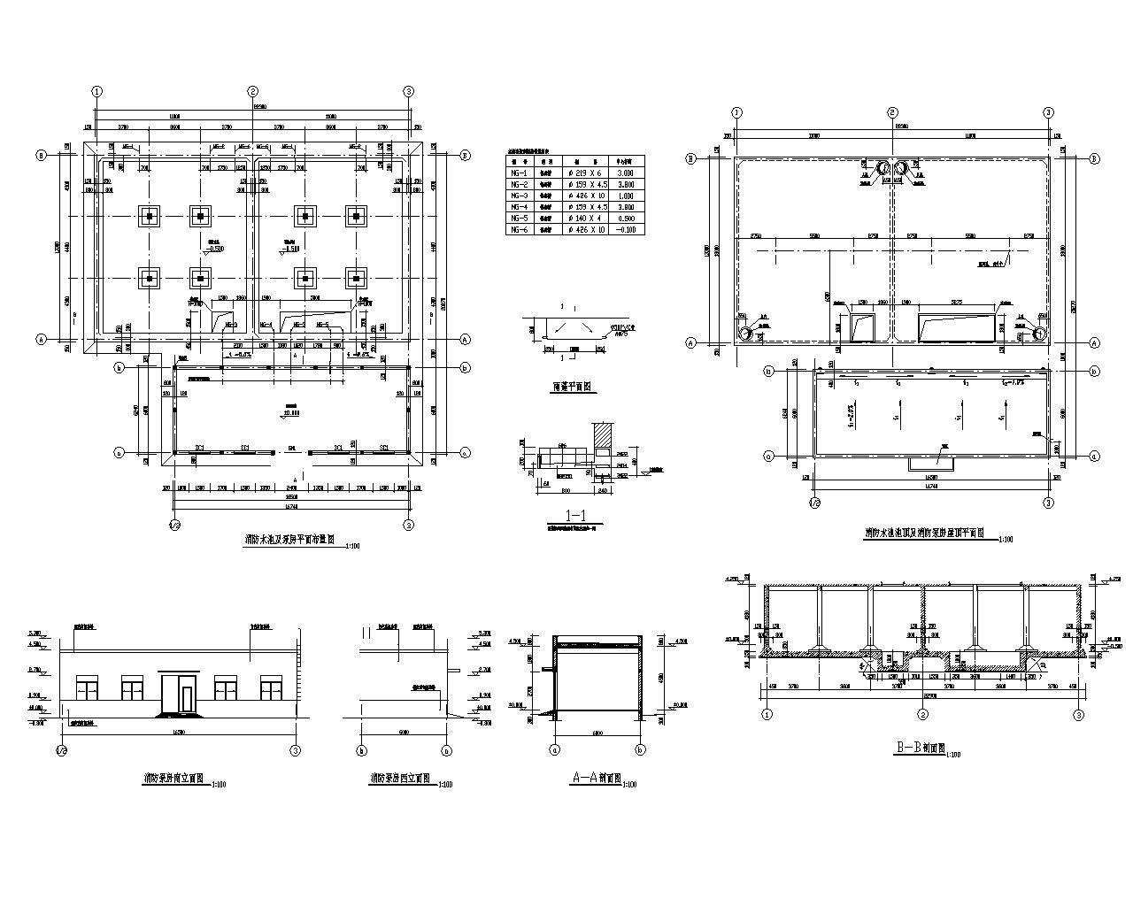 消防水池及泵房混凝土结构施工图（CAD） 混凝土节点 结构节点图