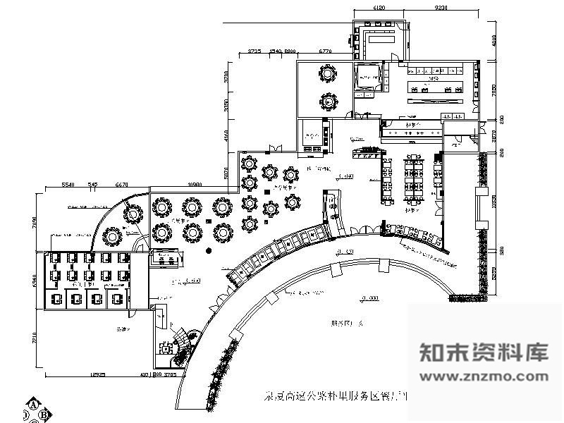 施工图厦门某高速公路服务区中式餐厅装修图含效果