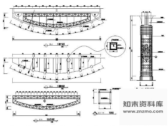 图块/节点舞台造型顶及柱详图 节点详图
