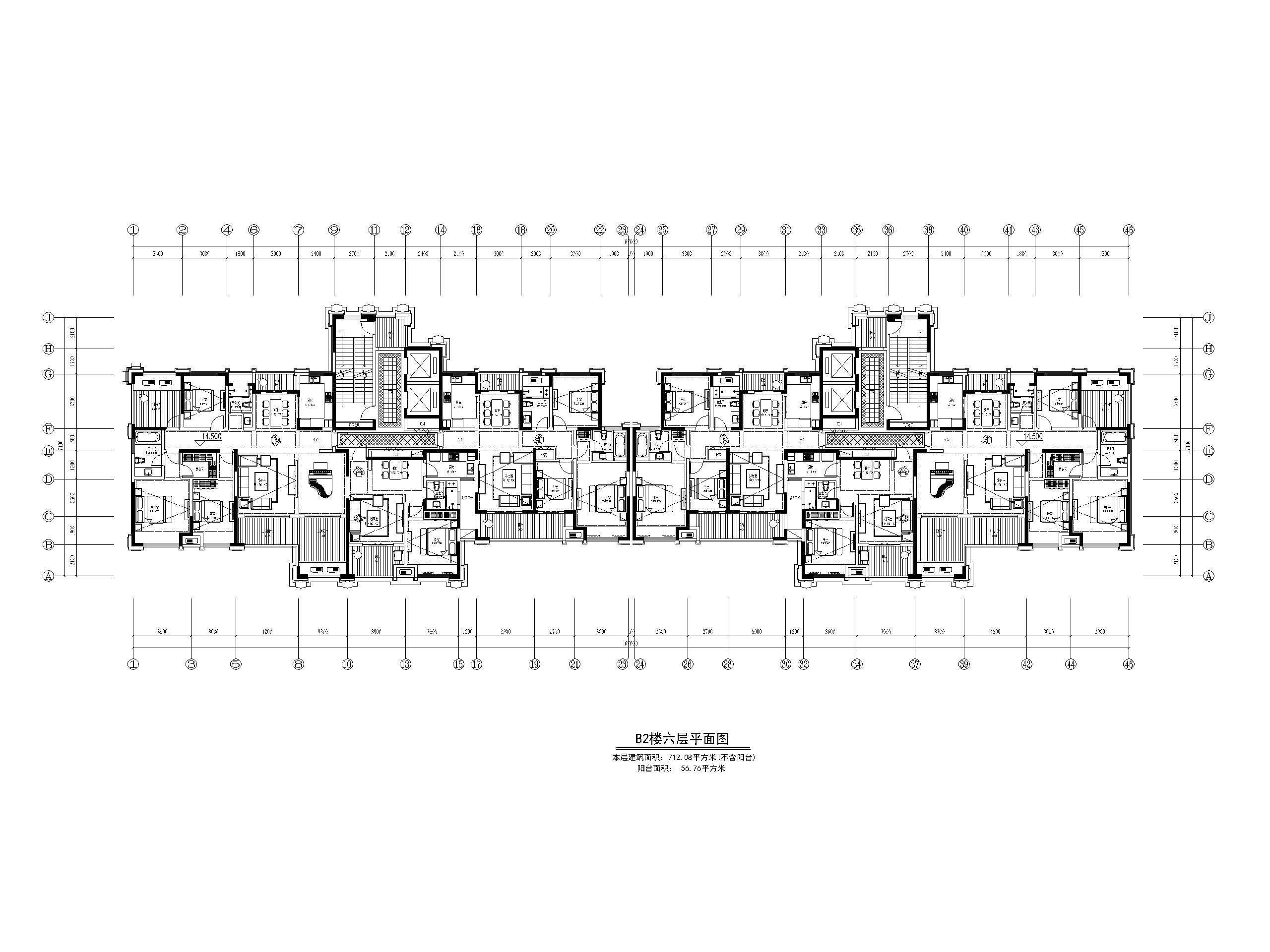 44套高层住宅四室户及以上建筑户型图设计