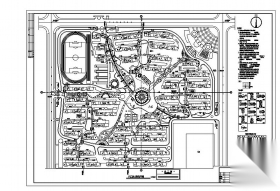 某小区室外直饮水管道总平面图 建筑给排水