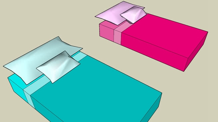 单人床 草图大师模型