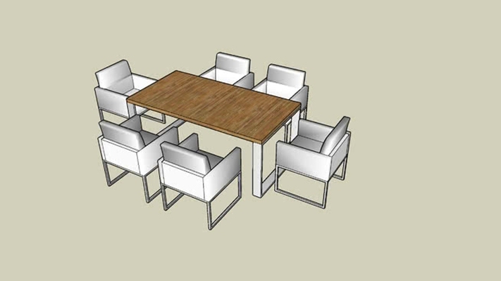 餐桌椅组合 草图大师模型