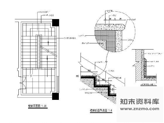 图块/节点石材踏步楼梯详图