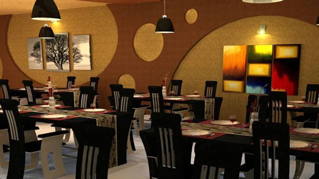 Restaurant Interior Design . First Floor .第一层داخلی设计