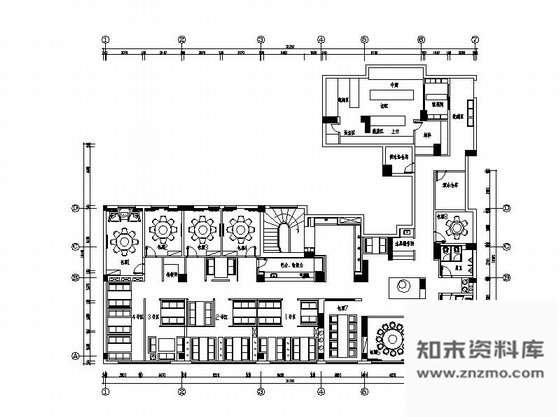 施工图福州两层木质时尚餐厅室内施工图含高清效果图