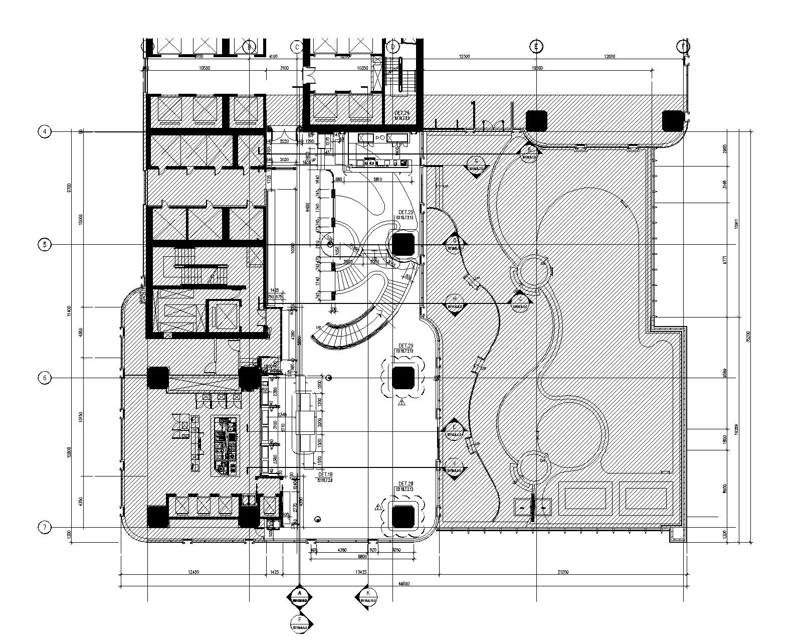 越南时代广场豪华酒店全日制餐厅室内设计施工图 效果图