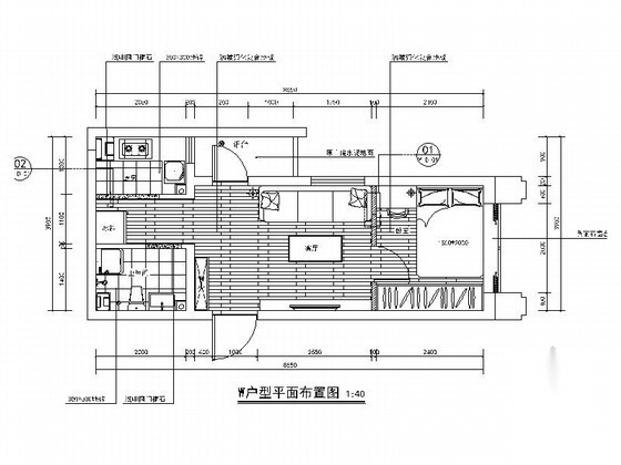[山东]精装一居室装修施工图(含效果)