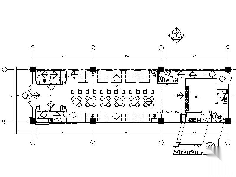 [郑州]全国连锁餐饮空间设计CAD施工图(含效果图)