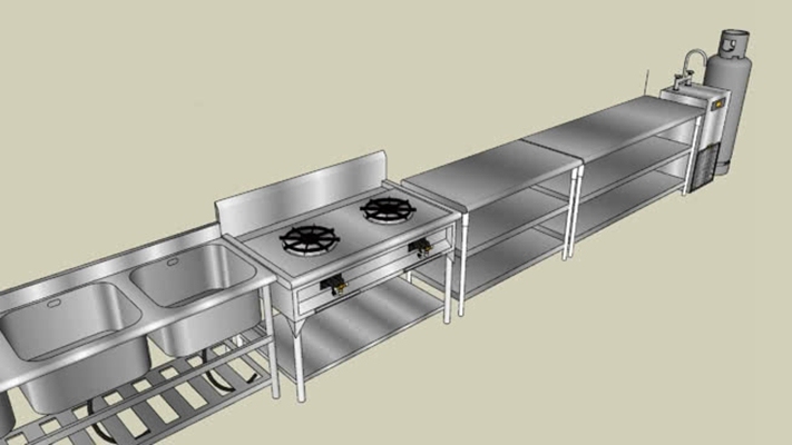 厨房台面 草图大师模型
