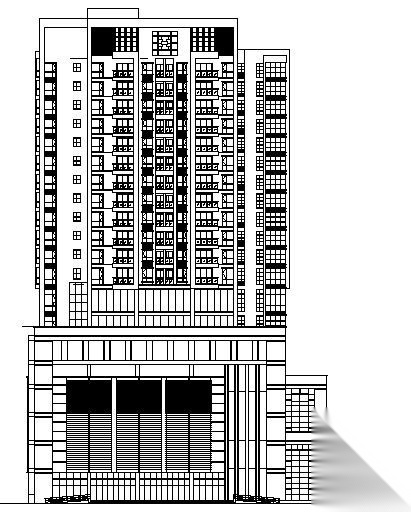 某二十层商住综合办公楼建筑方案图