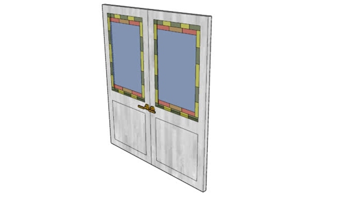 双开门 草图大师模型