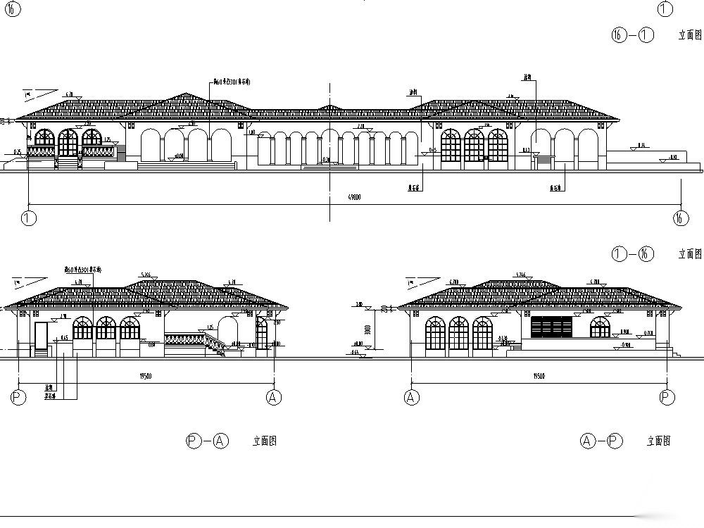 独栋配套健身中心文体建筑设计方案施工图CAD