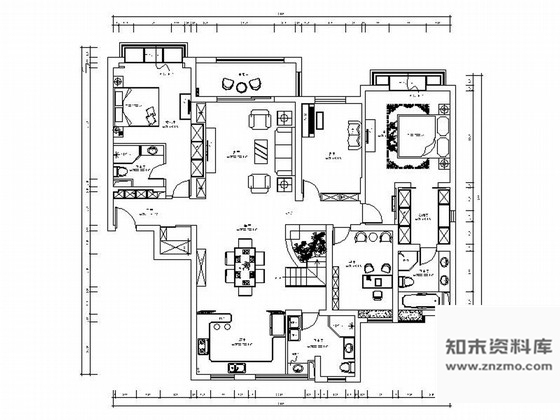 施工图上海豪华欧式风格两层别墅施工图含客厅效果图