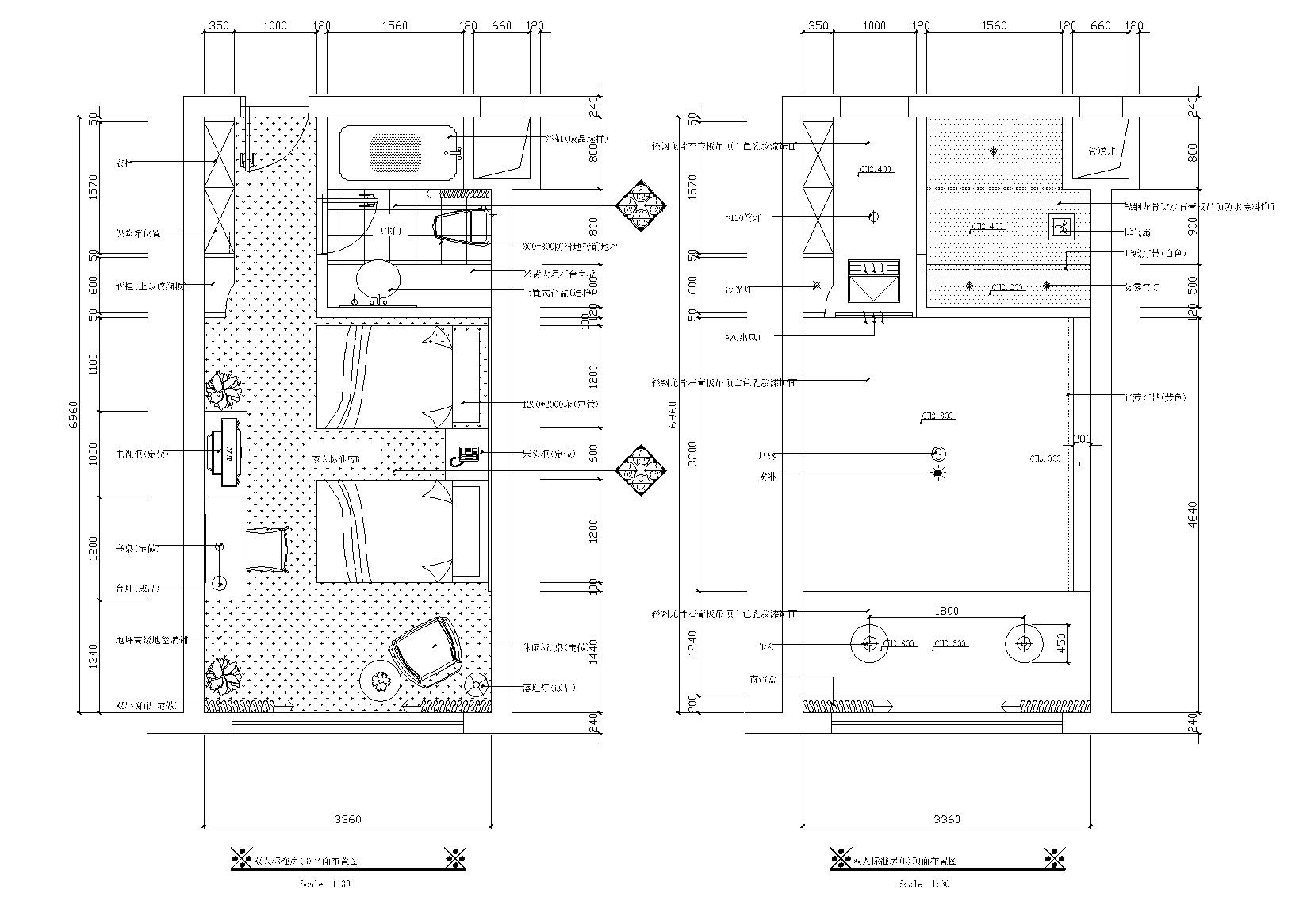 酒店双人标房装修详图