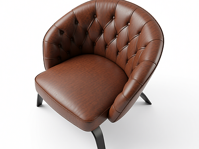棕色皮革扶手椅