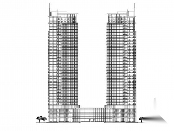 [上海]33层现代风格星级酒店建筑施工图（知名建筑公司）