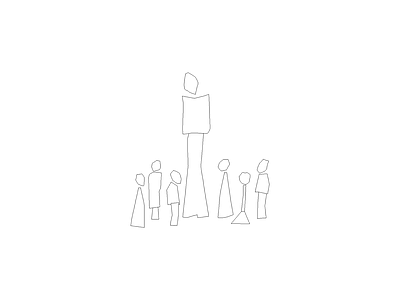 人物 极简线稿立面人物图块