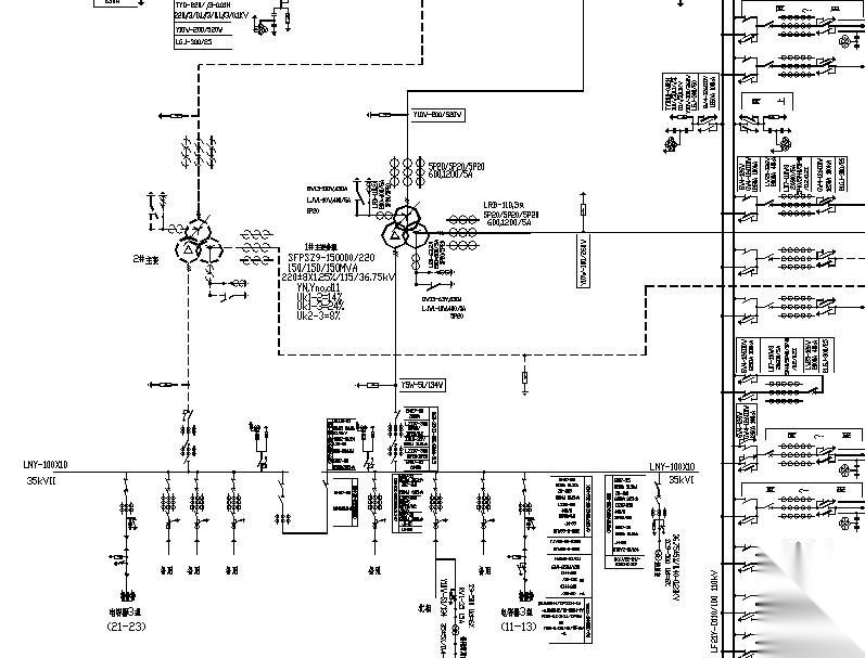 山西某220KV变电站一次主接线图