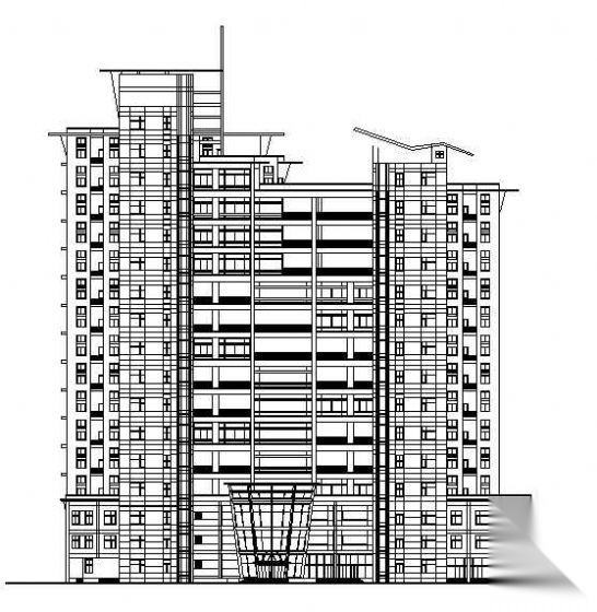 某复式十六层商住楼建筑方案图纸