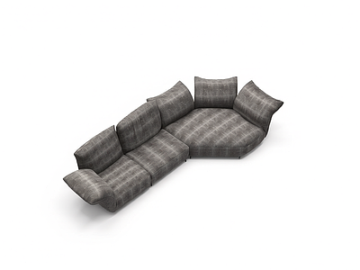 灰色布艺转角沙发