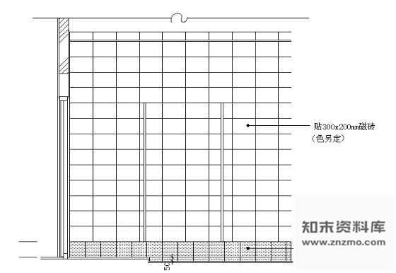 图块/节点淋浴间墙面磁砖贴法示意图 墙面通用节点