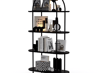 黑色书架组合