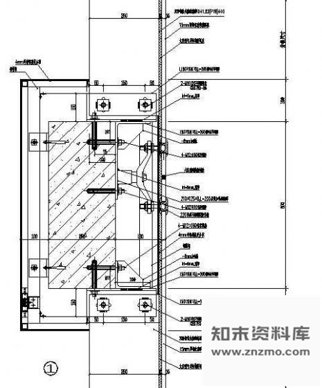 图块/节点幕墙分格大样图 节点 结构节点图