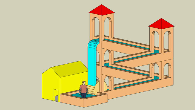 3D Escher Waterfall，似是而非的电子庞然大物？ 火柴 搁层 其他 室外 老鼠夹