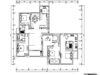 [江苏]新中式意境-经典实景140平公寓三居室设计施工图