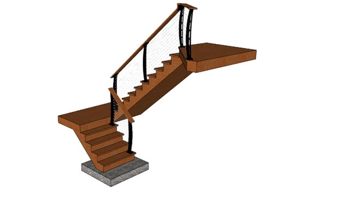 木艺楼梯 草图大师模型