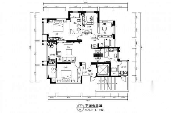[汉口]绵长湖岸成熟配套小区新中式风格三居室装修图（含... 平层