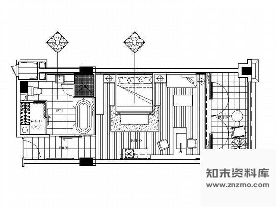 施工图江苏超五星级酒店豪华客房装修施工图