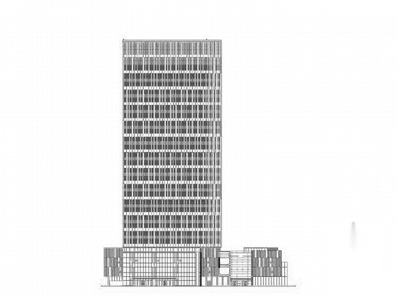 [上海]135米玻璃幕墙办公建筑设计施工图（含详细节点图...