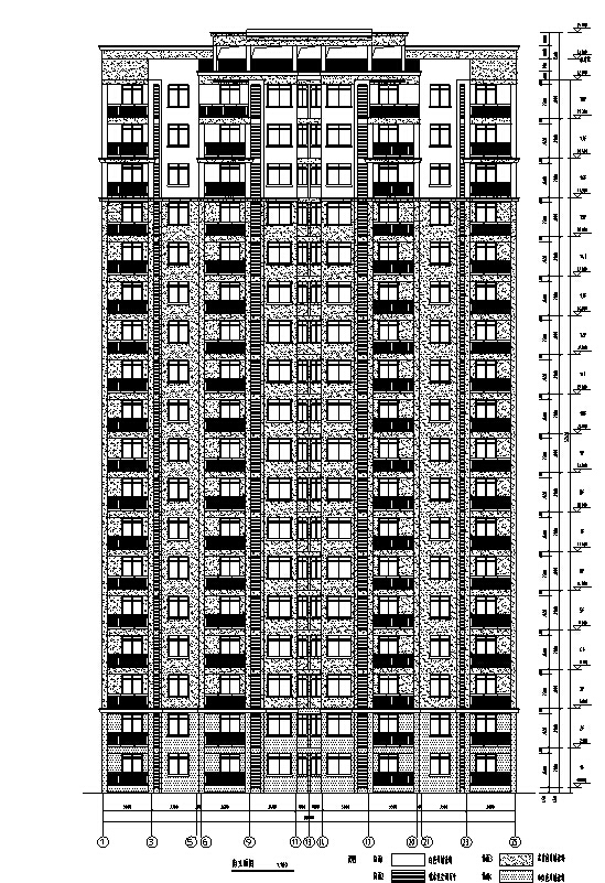 [安徽]高层住宅建筑施工图（含多栋住宅建筑及地下车库图...
