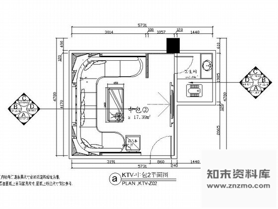 施工图豪华KTV包厢室内装修图Ⅴ