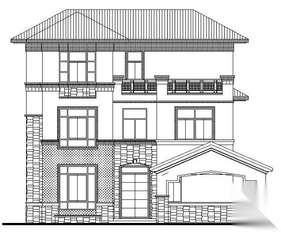 广东东莞某三层别墅（3-426型）建筑结构图