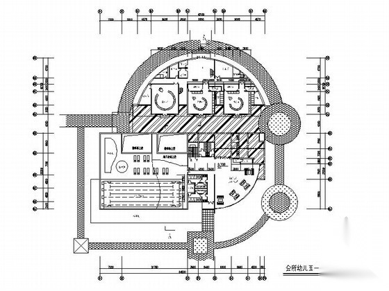 [郑州]某二层会所兼四班幼儿园建筑方案图