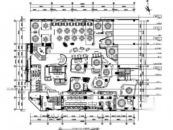 [湖南]现代风格餐厅公共空间装修施工图（含实景）