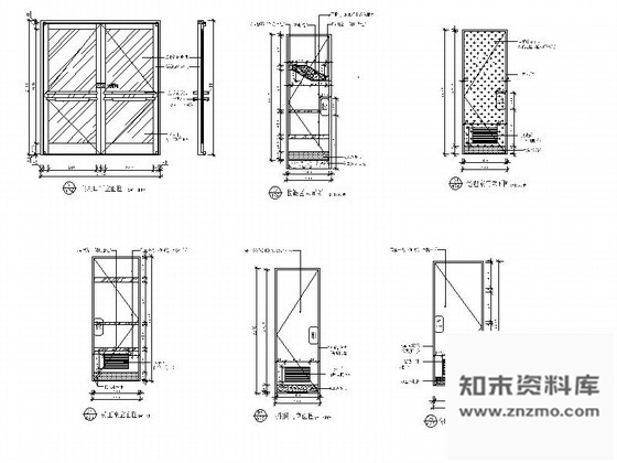 图块/节点快餐厅5款门立面图 通用节点