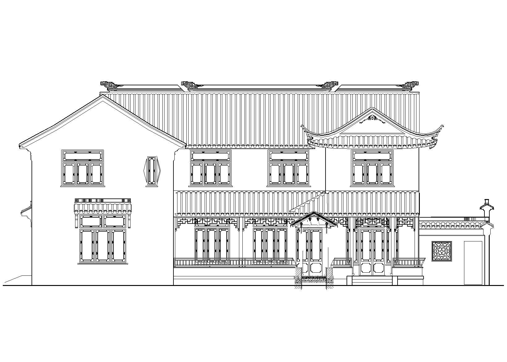 苏式江南二层别墅建筑施工图