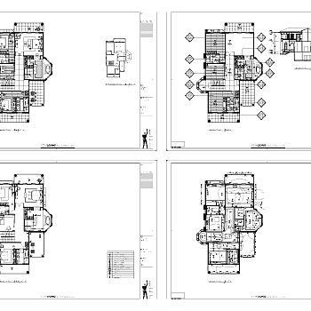 中山凯茵新城House C、D别墅户型图CAD施工图套图