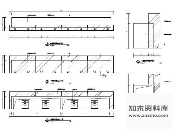 图块/节点销售大厅接待台详图 前台 家具节点详图
